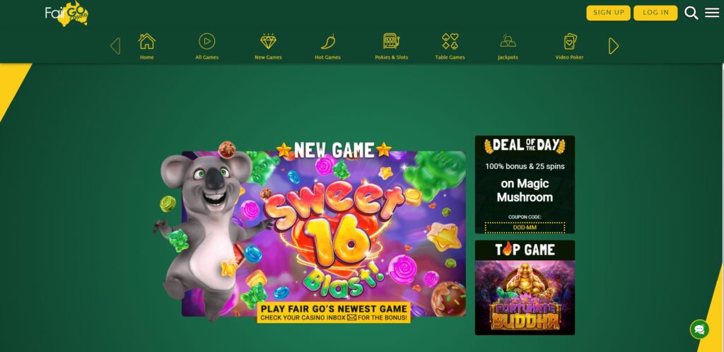 design of the casino website