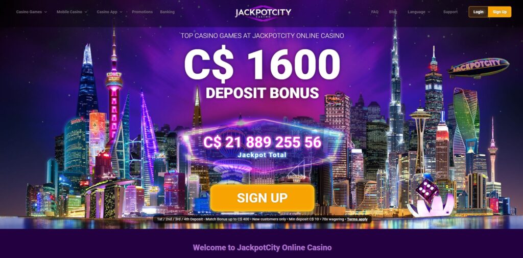 design of the casino website