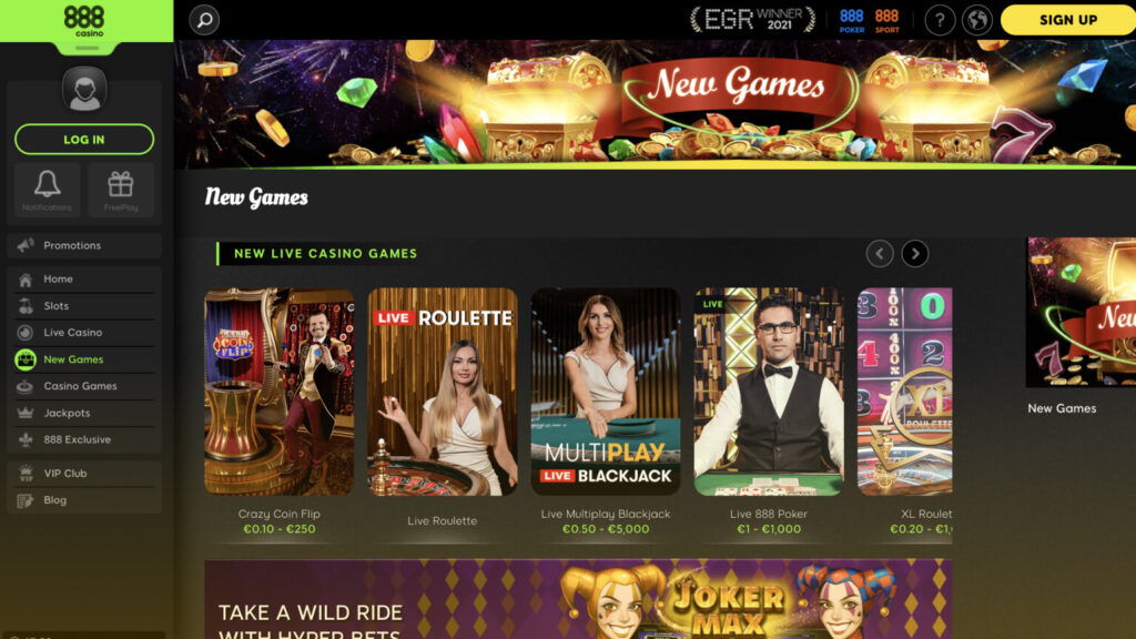 Types of Entertainment at 888Casino