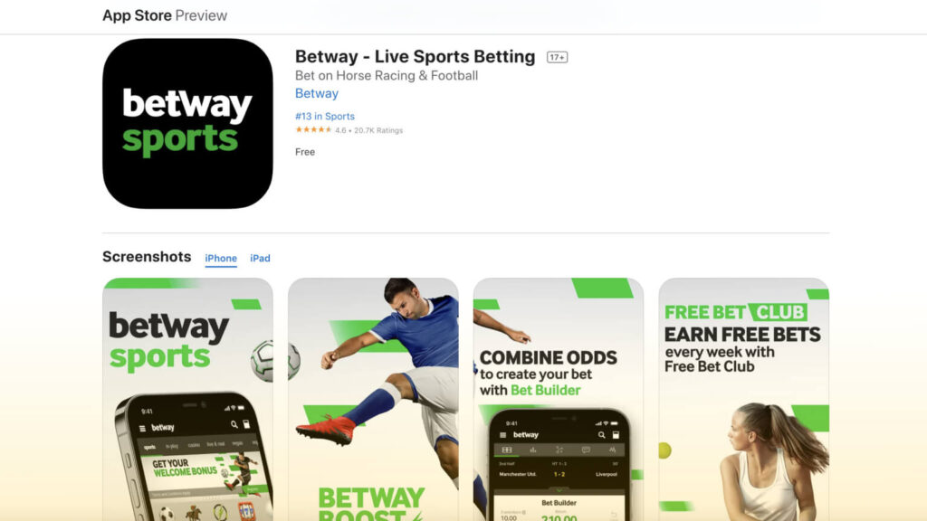 Download the Betway app for iPhone and iPad